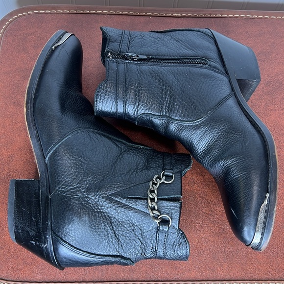 Durango Black Leather Western Booties Size 6 - Picture 8 of 14